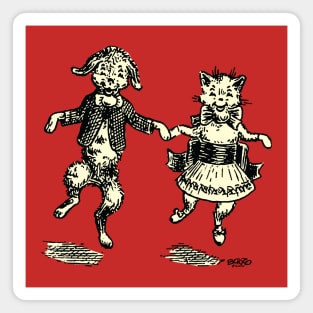 Cat and Dog Dance 1 Magnet